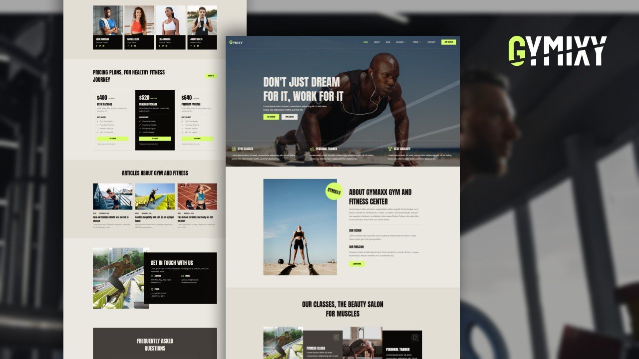 Gymixy – fitness elementor templates kit
