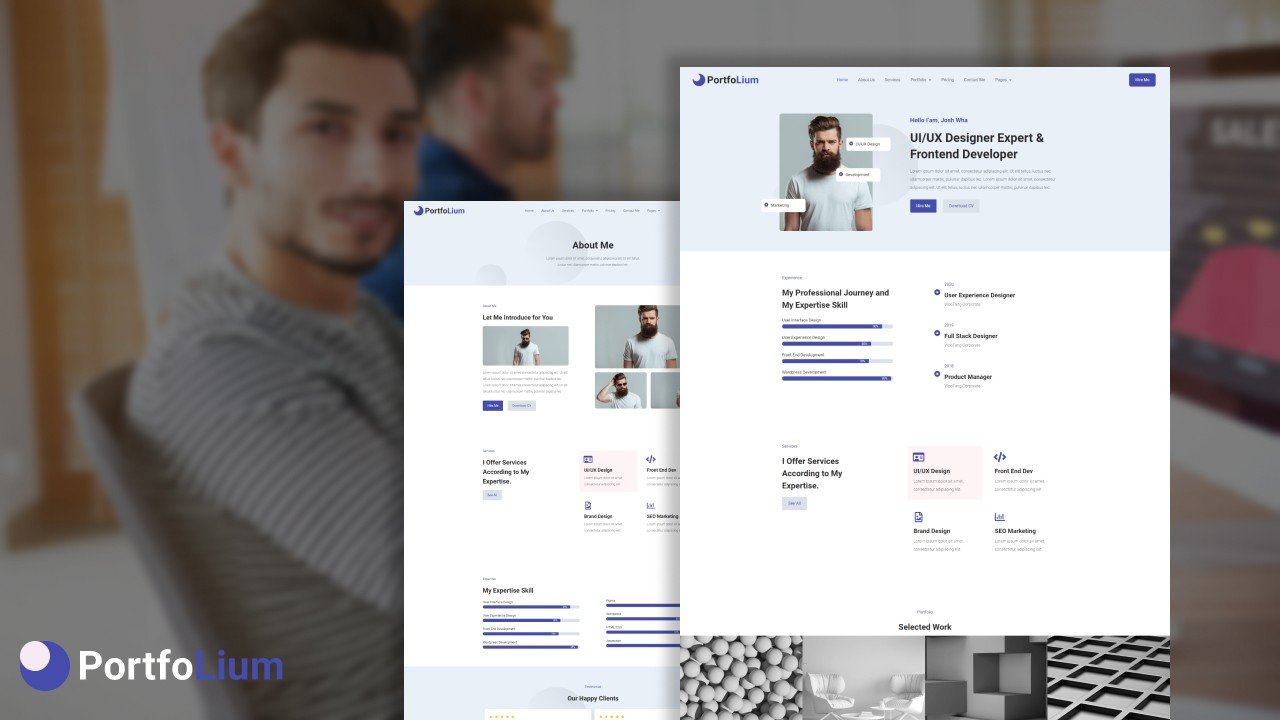 Portfolium – portfolio wordpress elementor template kit